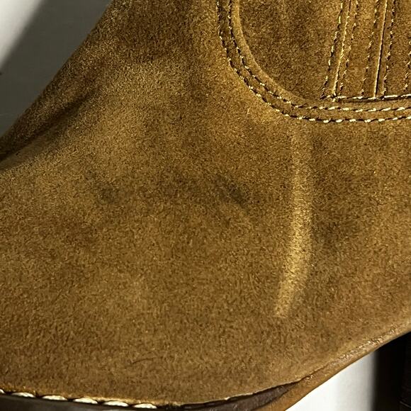Universal Thread Women's Western Boots Tan Brown Faux Suede Leather Size 8.5 - Picture 11 of 16